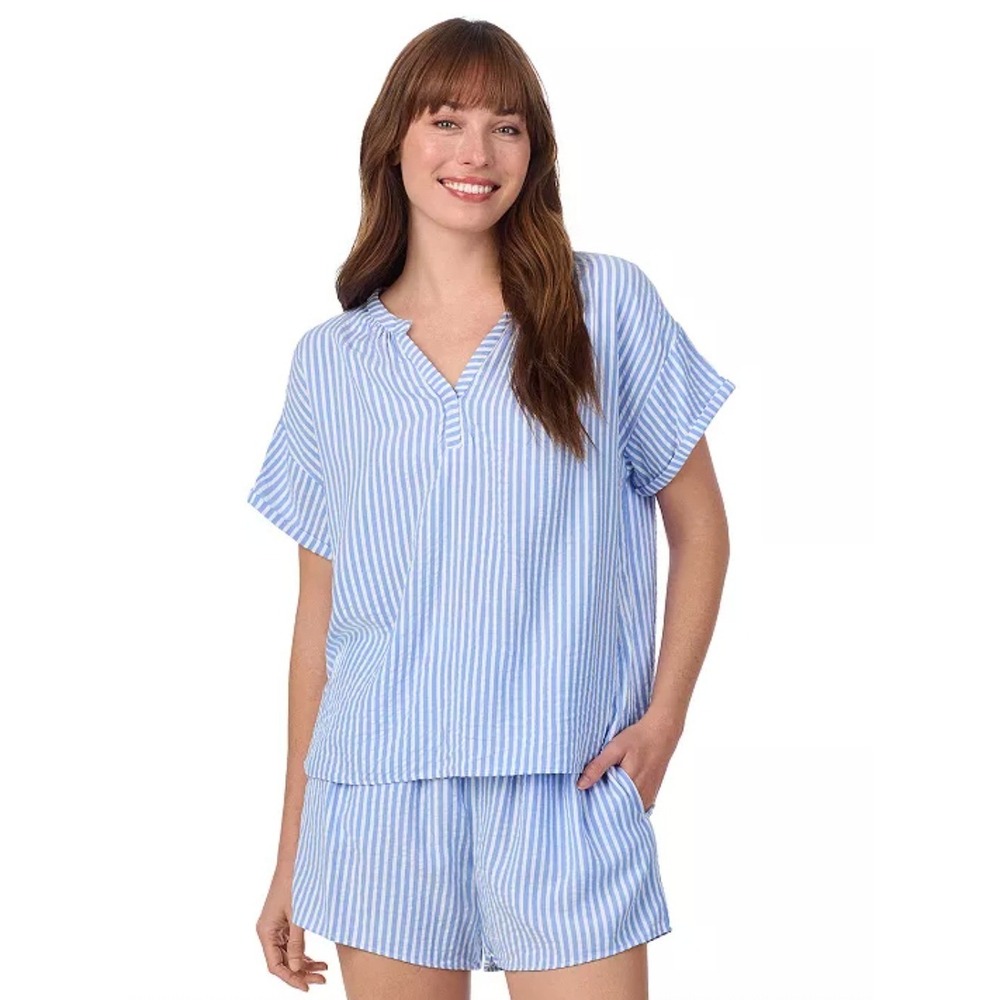 Draper James Women's Seersucker Short Sleeve Top Size Medium
